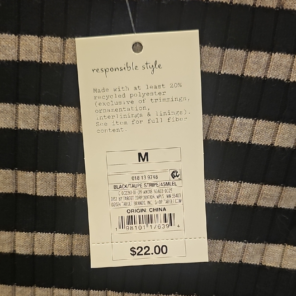 a new day Black and White Striped Long Sleeve Top - Picture 2 of 4